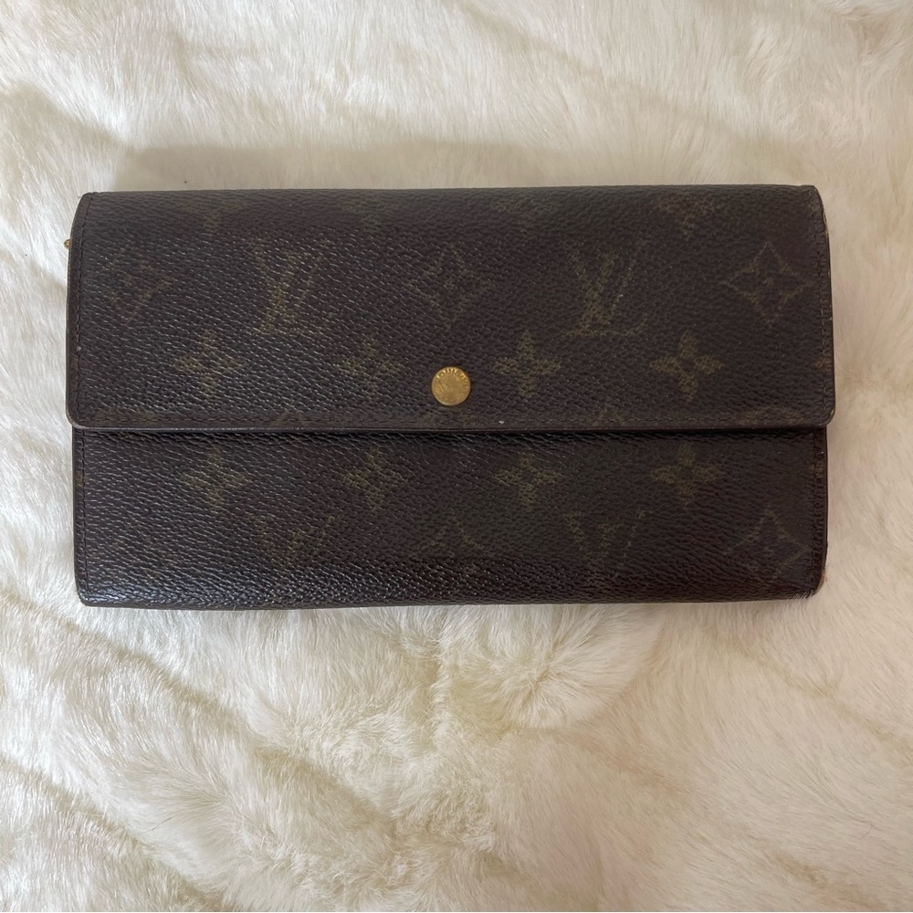 Louis Vuitton Vintage Monogram Sarah Long Wallet Brown